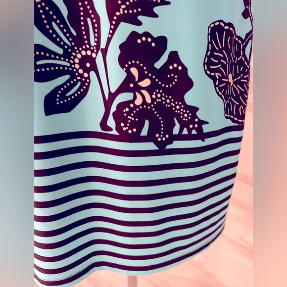 Very Vollbrach Turquoise Black 3/4 Sleeves Stretch Dress - Picture 3 of 10